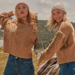 VICI WARMS MY SOUL CABLE KNIT FRINGE SWEATER Photo 1