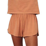 Angels Welcome Market WOMEN WASHED SOFT AND FADED DOLPHIN SHORTS Orange Photo 0