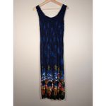 Aloha Hut Hawaii Smocked Maxi Dress Blue Tropical Palm Parrot Floral One Size Size undefined Photo 4