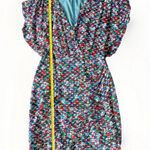 Saloni Brooke Dress Blue Poppyfield 4 Silk Abstract Floral flutter sleeve mini Red Photo 11