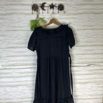 Next  Black Viscose Swiss Dotted Ruffle Witchy Dress Photo 5