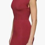 Guess Sweater Dress Size L Burgundy Bodycon – Sleeveless Turtleneck Ribbed Waist Photo 0