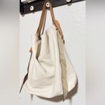 Gianni Chiarini Italian Leather Hobo Tote Bag in Cream and Tan Metallic Internal Photo 1