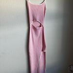 Baby Pink White Contrast Cut Out Midi Dress Photo 3