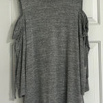 cupio  Anthropologie cold‎ shoulder knit top grey Photo 0