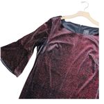 VINTAGE JH EVENINGS Sparkly Velvet Bell Sleeve Shift Dress Black Size 18 Photo 2