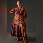 Farm Rio Anthropologie  Button-Front Maxi Dress Size Medium Photo 2