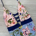 The Bikini Lab  Floral Plunge Halter One Piece Photo 3