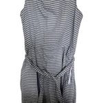 Anne Klein grey and white striped sleeveless dress with pockets size 6 Photo 0