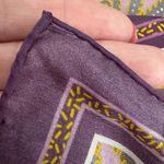 Vintage 100% silk dragon print scarf handmade rolled edge extra long XL 25x78" Purple Photo 7