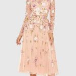Mac Duggal  5716 Blush Pink Floral Tulle Embellished Cocktail Lenth Dress 6 NEW Photo 0
