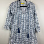 Roller Rabbit  Cover-Up Women's XS White Blue Printed Tassel-Tie Hooded Swimwear‎ Photo 0