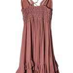Free People  Adella Slip Mini Dress Flowy Ruffle Lace Color Rose Size XS Photo 8