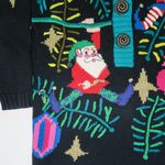 Vintage 90s, Lisa Nichols Christmas Santa Sweater Black Size M Photo 7
