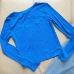 Wild Fable Blue Long Sleeve Cut-Out Top Photo 4
