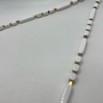 Trifari VINTAGE  White Gold Rectangle‎ Square Bead Rope Necklace Photo 5