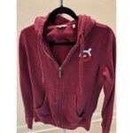 Peloton Official (2021) Fleece Full Zip Hoodie Burgundy w/ Logo Size S Photo 4