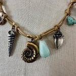 Lucky Brand Coastal Surf Charm Necklace – Shells, Turquoise & Leather Photo 1