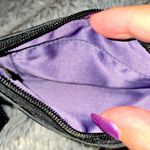 Coach  Signature Corner Zip Wristlet Bag Black Jacquard Fabric Purple Graphics Photo 3