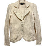 Giorgio Armani Cream White 3 Button Blazer Jacket Size 4 Cotton Silk Stretch Photo 0