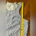 Lovers + Friends  Caspian Crystal Blue Shift Dress Embroidery Lace Hi-neck Size M Photo 3
