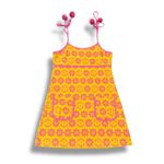 Teddy Fresh  Yellow Pink Flower Print A Line Dress Size M Spaghetti Strap Pockets Photo 1