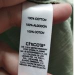 Chico's  Size 0 (Small) Green Boat Neck Bateau 3/4 Sleeves Cotton T-Shirt *READ* Photo 5