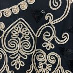 Simply Couture  3XL Plus Formal Tunic embroidered embellishment Black Gold EUC Photo 4