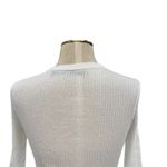 Enza Costa Scalloped Long Sleeve Crew Tee Shirt Top in White Size Small Photo 8