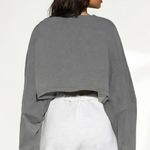 Women's Casual Oversized Crop Sweatshirt Gray Size XL Photo 1