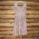 Mac Duggal 5434 Short Sleeve Beaded A-line Tea Length Dress Photo 4