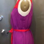 Loft  Red and Fuschia color block dress size 8 Photo 1