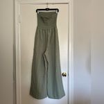 SheIn Womens Sz: L Strapless Texture Ruched Tube Top Wide Leg Light Green Jumpsuit. M Photo 1