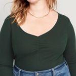 Old Navy  Long-Sleeve Cinched-Front Rib-Knit T-Shirt Medium NWT Photo 0