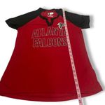 NFL Team Apparel NWT Atlanta Falcons Tee T-Shirt Top Red Black Raglan Split V Neck Babydoll New Photo 4