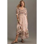 Anthropologie  The Somerset Puff Sleeve Maxi Dress Cream Floral Large Cottage Photo 2