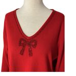 Norton Mcnaughton VINTAGE Beaded Christmas Bow Sweater Photo 3
