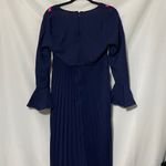 NWT ASOS MATERNITY DRESS WO SIZE 6. NAVY PLEATED DRESS EMBROIDERED FLORAL DESIGN Blue Photo 14