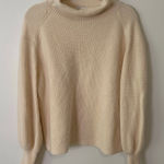 Nordstrom cream knit turtleneck wool & cashmere sweater size M Photo 0