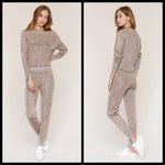 Heartloom 💕💕 Iris Joggers Slim Fit  Fawn Jacquard Leopard Inspired Stitch M NWT Photo 2