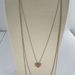 Boutique Long three strand necklace with pearl covered heart pendant. Photo 9