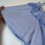 ZARA  Tiered Ruffle Baby Blue Off Shoulder Top Blouse Size Large EUC #0622-OC Photo 2