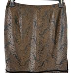 Ann Taylor Black and Gold Brocade Pencil Skirt Photo 1