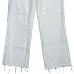 ZARA  Straight Wide Leg Raw Hem High Rise Raw Hem Casual Denim Ankle Jean 6 White Photo 3