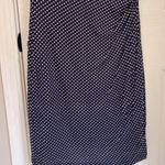 Loft  Women’s Navy & Cream Polka Dotted Dress with Ruched Side Photo 1