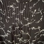 Purdy Botanical Bird Print Blouse, Black & White, split neck with buttons Size 12 Photo 6