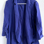 Chico's ‎ Blazer Womens 2 Large Blue Lightweight Coastal Beachy Minimalist Career Photo 0