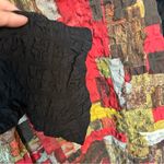 Habitat Flounce Collar Button Down Shirt Jacket Black Garnet Abstract Sz M Photo 9