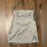 ASOS  AsYou Strappy Backless Satin Mini Dress in Light Olive Photo 7