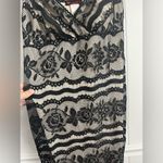 Vintage First Kiss Floral Black Lace Bodycon Dress Size Large Made in the USA Photo 7